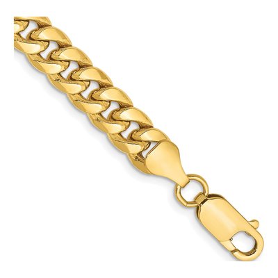 10K Yellow Gold 6.75mm Semi-Solid Miami Cuban Chain Bracelet