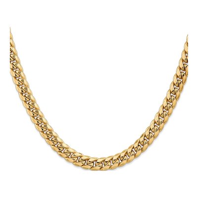 10K Yellow Gold 7.3mm Semi-Solid Miami Cuban Chain – view 2