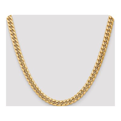 10K Yellow Gold 7.3mm Semi-Solid Miami Cuban Chain – view 4