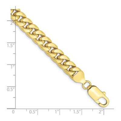 10K Yellow Gold 7.3mm Semi-Solid Miami Cuban Chain Bracelet – view 2