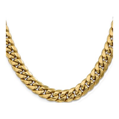 10K Yellow Gold 9.3mm Semi-Solid Miami Cuban Chain – view 3
