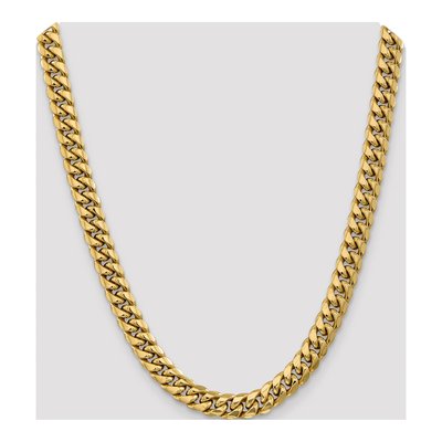 10K Yellow Gold 9.3mm Semi-Solid Miami Cuban Chain – view 5