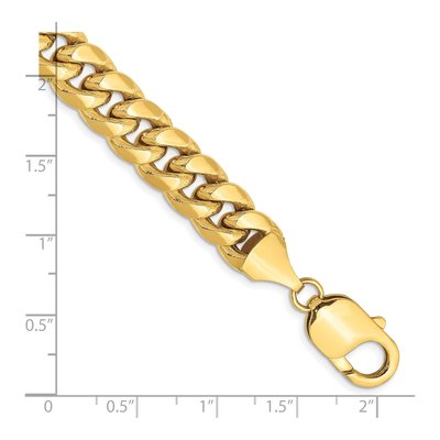 10K Yellow Gold 9.3mm Semi-Solid Miami Cuban Chain Bracelet – view 2