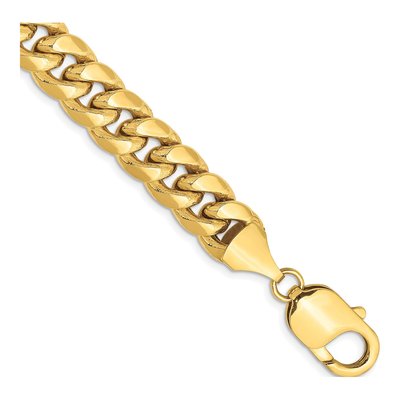 10K Yellow Gold 9.3mm Semi-Solid Miami Cuban Chain Bracelet