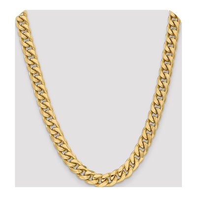 10K Yellow Gold 11mm Semi-Solid Miami Cuban Chain – view 4