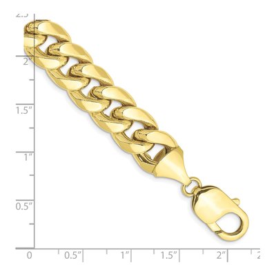 10K Yellow Gold 11mm Semi-Solid Miami Cuban Chain Bracelet – view 2
