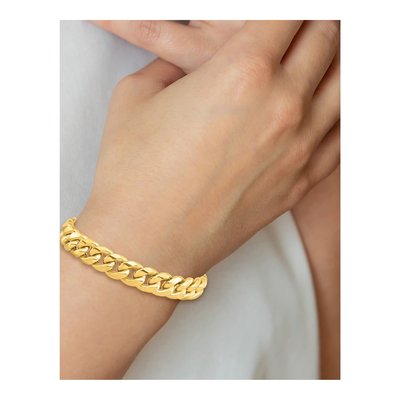 10K Yellow Gold 11mm Semi-Solid Miami Cuban Chain Bracelet – view 4