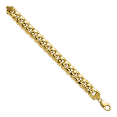 10K Yellow Gold 13.2mm Semi-Solid Miami Cuban Chain Bracelet – view 2