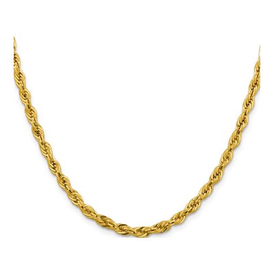 10K Yellow Gold 4.25mm Semi-Solid Rope Chain – view 2