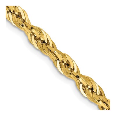 10K Yellow Gold 4.25mm Semi-Solid Rope Chain