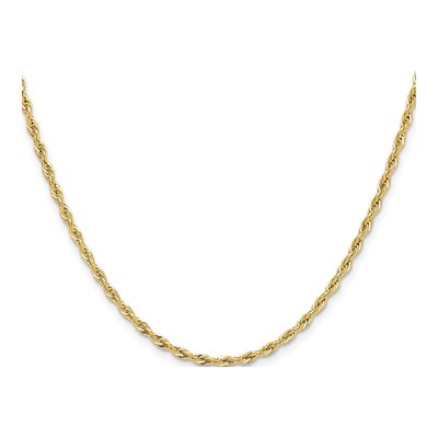 10K Yellow Gold 2.5mm Semi-Solid Rope Chain – view 2
