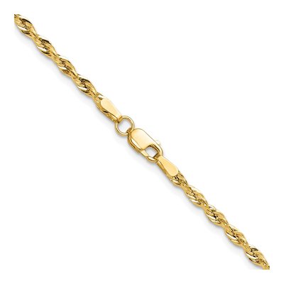 10K Yellow Gold 2.5mm Semi-Solid Rope Chain – view 3