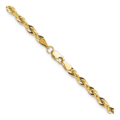 10K Yellow Gold 3.5mm Semi-Solid Rope Chain – view 3