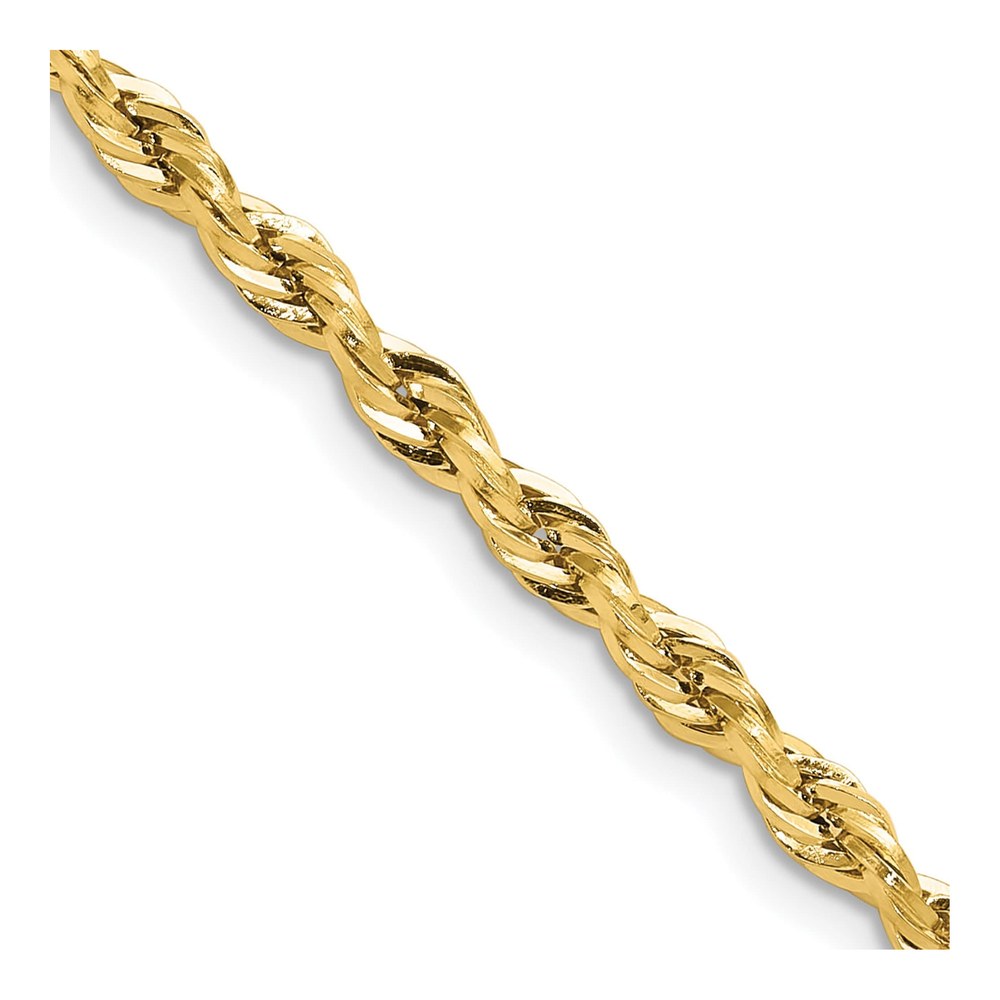 10K Yellow Gold 3.5mm Semi-Solid Rope Chain