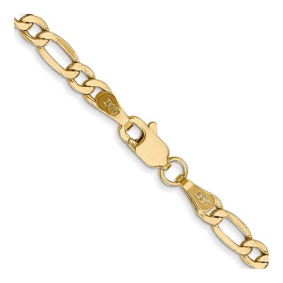 10K Yellow Gold 3.5mm Semi-Solid Figaro Chain – view 3