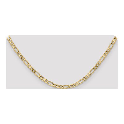 10K Yellow Gold 4.4mm Semi-Solid Figaro Chain – view 4