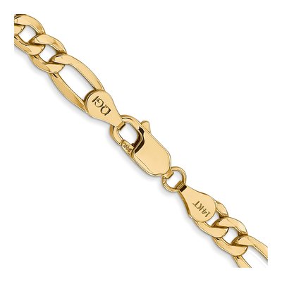 10K Yellow Gold 5.35mm Semi-Solid Figaro Chain – view 3