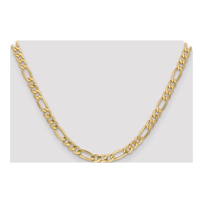 10K Yellow Gold 6.25mm Semi-Solid Figaro Chain – view 4