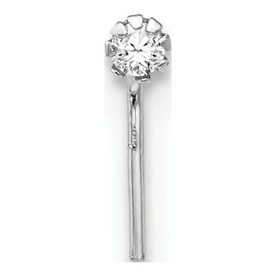 10K White Gold CZ Nose Studs, Set of 3 – view 7