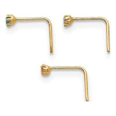 10K Gold Nose Studs Set of 3 – view 3