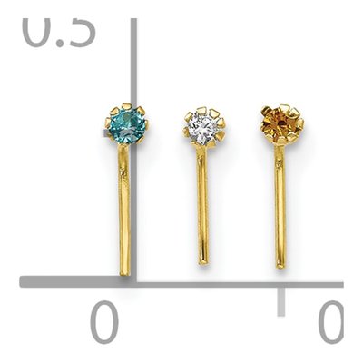 10K Gold Nose Studs Set of 3 – view 4