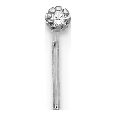10K White Gold CZ Nose Studs, Set of 3 – view 7