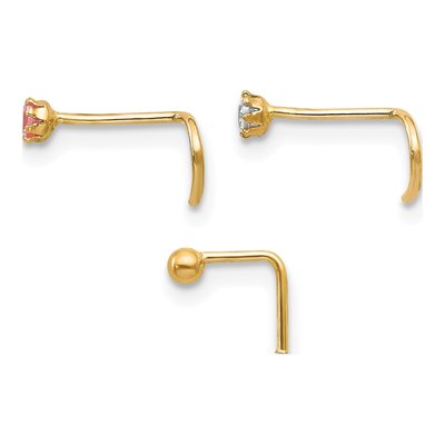 10K Gold Nose Studs Set of 3 – view 3