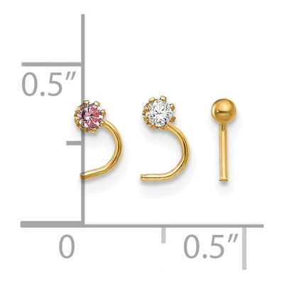10K Gold Nose Studs Set of 3 – view 4