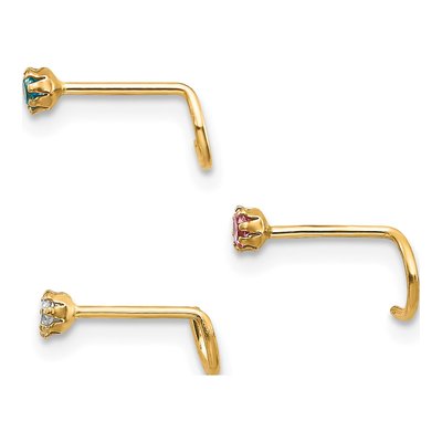 10K Gold Nose Studs Set of 3 – view 3
