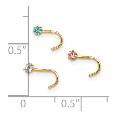 10K Gold Nose Studs Set of 3 – view 5