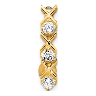 10K Yellow Gold CZ XOXO Belly Dangle Ring – view 4
