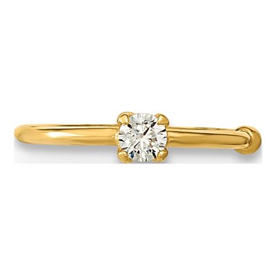 10K Yellow Gold CZ Hoop Nose Ring, 20 Gauge – view 5