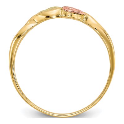 10K Tri-Color Gold Black Hills Two Heart Ring – view 3