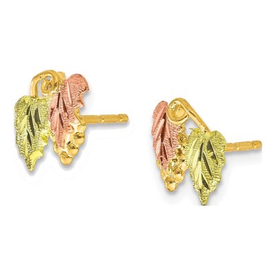 10K Tri-Color Gold Black Hills Grape Stud Earrings – view 3