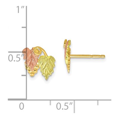 10K Tri-Color Gold Black Hills Grape Stud Earrings – view 5