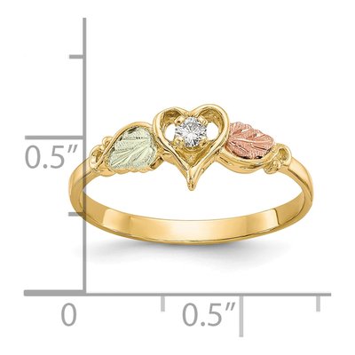 10K Tri-Color Gold 1/20 ct tw Diamond Hills Heart Ring – view 5