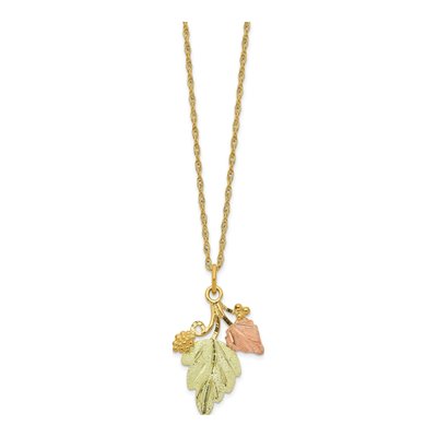 10K Tri-Color Gold Black Hills Grapes Pendant Necklace – view 3