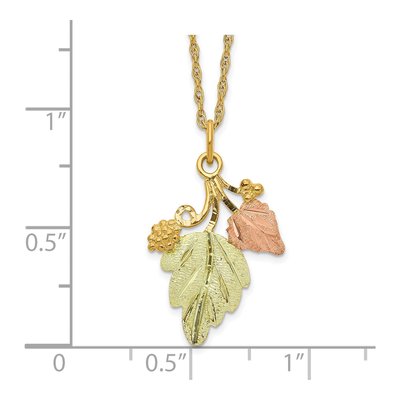 10K Tri-Color Gold Black Hills Grapes Pendant Necklace – view 4