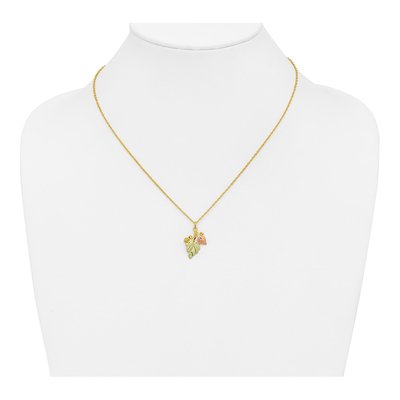 10K Tri-Color Gold Black Hills Grapes Pendant Necklace – view 5