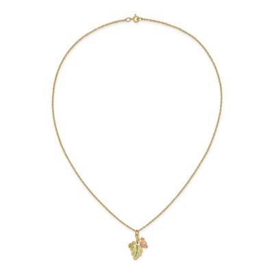 10K Tri-Color Gold Black Hills Grapes Pendant Necklace – view 6