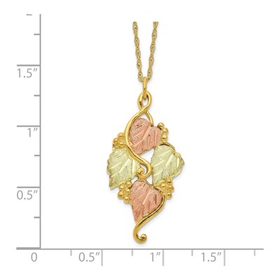 10K Tri-Color Gold Black Hills Grapes Pendant Necklace – view 4