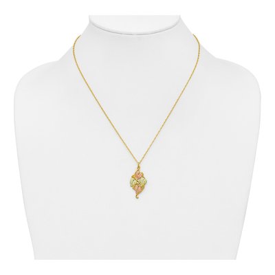 10K Tri-Color Gold Black Hills Grapes Pendant Necklace – view 5