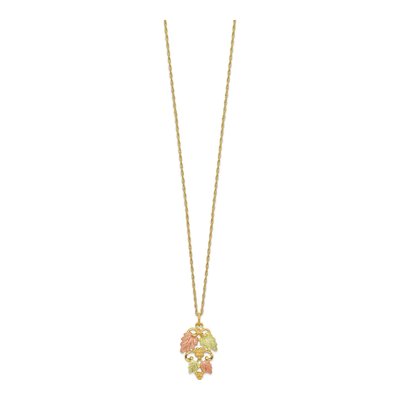 10K Tri-Color Gold Black Hills Grapes Pendant Necklace – view 3