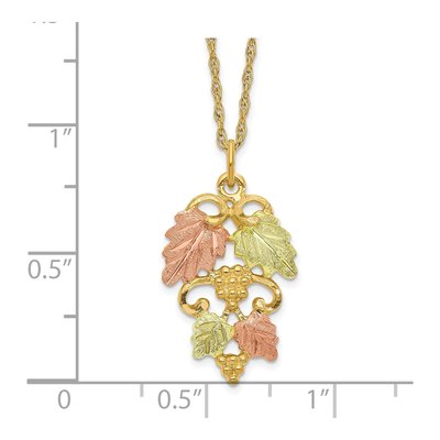 10K Tri-Color Gold Black Hills Grapes Pendant Necklace – view 4