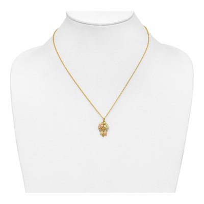 10K Tri-Color Gold Black Hills Grapes Pendant Necklace – view 5
