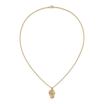 10K Tri-Color Gold Black Hills Grapes Pendant Necklace – view 6