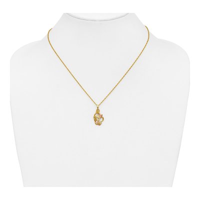 10K Tri-Color Gold Black Hills Hummingbird Pendant Necklace – view 5