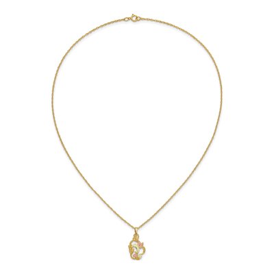 10K Tri-Color Gold Black Hills Hummingbird Pendant Necklace – view 6
