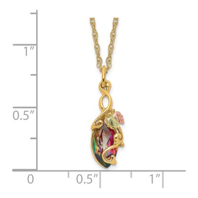 10K Tri-Color Gold Mystic Fire Topaz Hills Pendant Necklace – view 4
