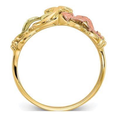 10K Tri-Color Gold Black Hills Grapes Ring – view 3